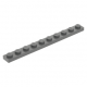 LEGO lapos elem 1x10, sötétszürke (4477)